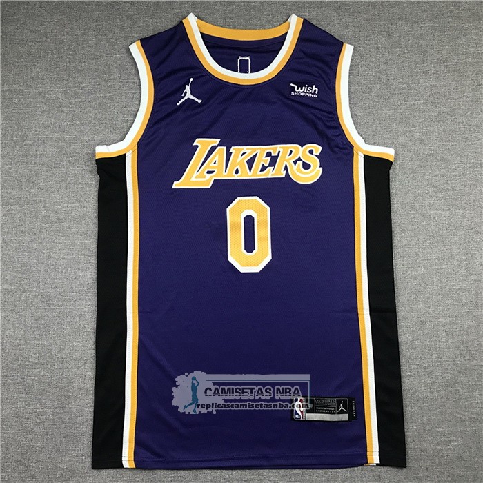 Camiseta Los Angeles Lakers Russell Westbrook NO 0 Statement 2021-22 Violeta